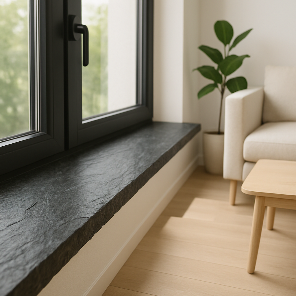 Fensterbank Pyrenäen-Schiefer spaltrau - 3 cm Stärke - Pung Steinwerk