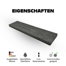 Fensterbank Basaltina geschliffen 220 Korn - 2 cm Stärke - Pung Steinwerk
