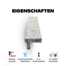 Treppen-Auftritt Blanco Cristal Novo geflammt - 3 cm Stärke - Pung Steinwerk