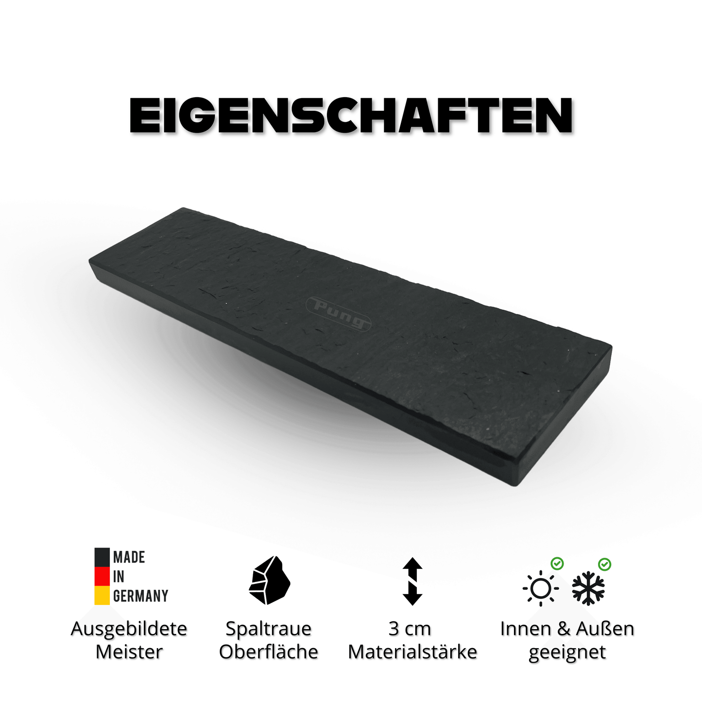 Fensterbank Pyrenäen-Schiefer spaltrau - 3 cm Stärke - Pung Steinwerk
