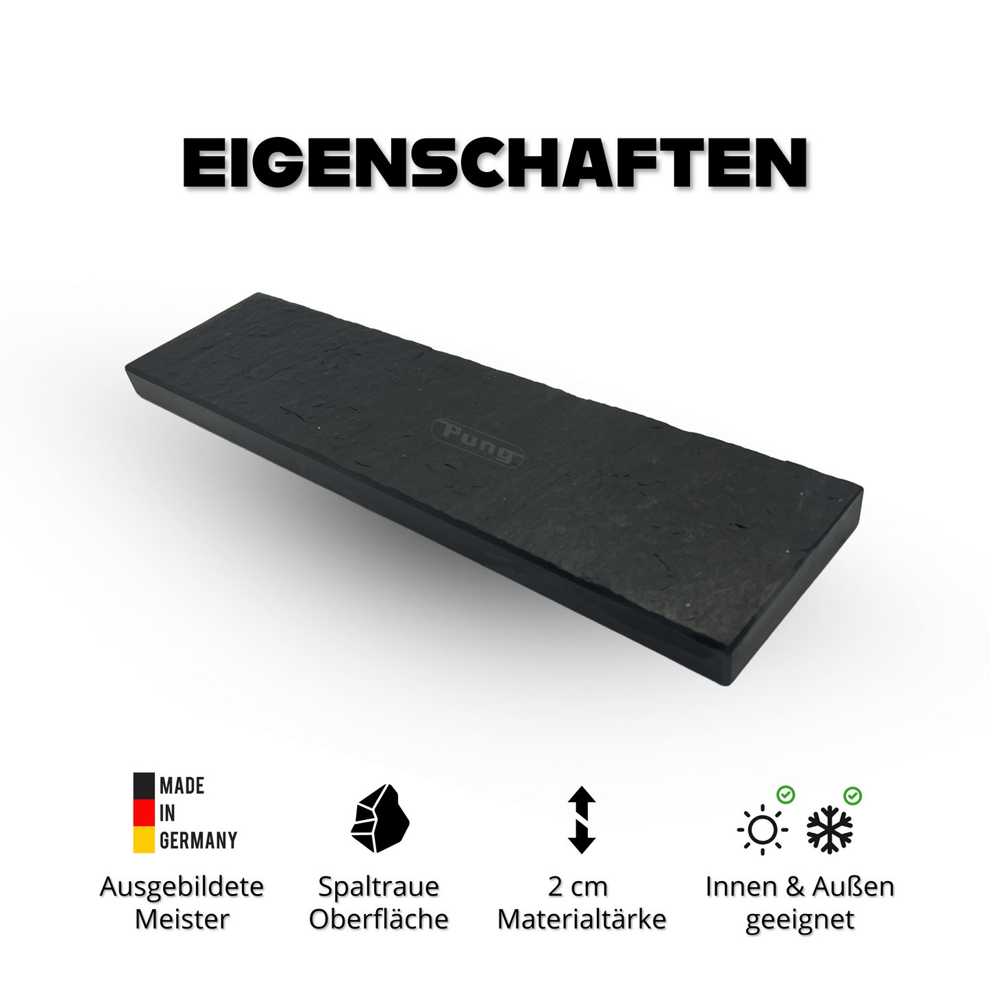 Fensterbank Pyrenäen-Schiefer spaltrau - 2 cm Stärke - Pung Steinwerk