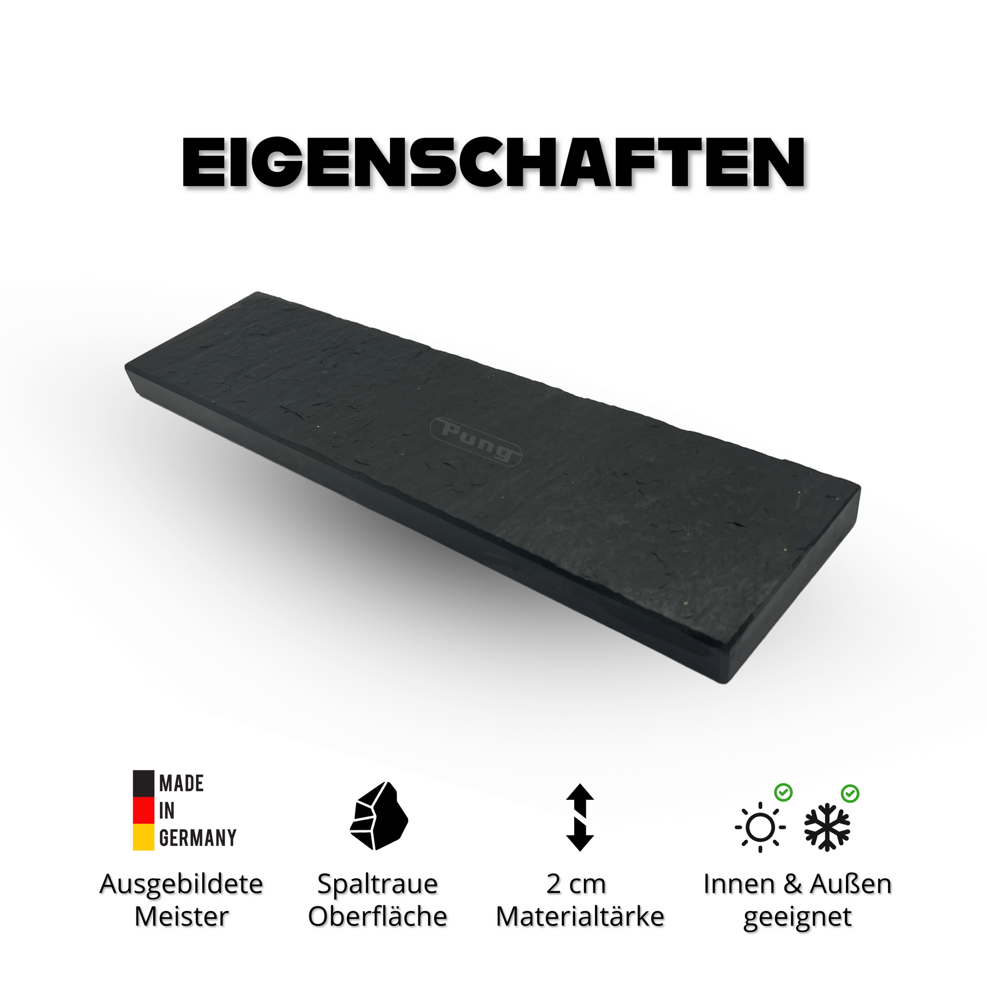 Fensterbank Pyrenäen-Schiefer spaltrau - 2 cm Stärke - Pung Steinwerk