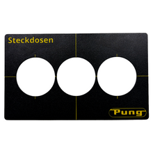 3er Steckdosen Bohrschablone | Unterputz Dosen Schablone für Hohlwand & Mauerwerk | Präzise Lochsäge Ausrichtung | PETG Schwarz | Pung Profi Werkzeug