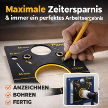WC Bohrschablone 65mm & 120mm für Geberit | Fliesen Bohrhilfe PETG Schwarz | Montagehilfe WC Anschluss & Abfluss | Pung Profi Werkzeug