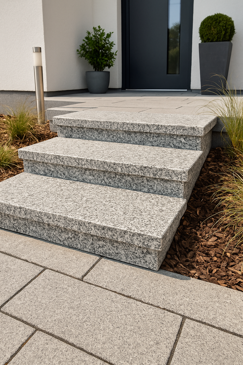 Treppen-Auftritt Serizzo geflammt - 3 cm Stärke - Pung Steinwerk