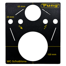 WC Bohrschablone 65mm & 120mm für Geberit | Fliesen Bohrhilfe PETG Schwarz | Montagehilfe WC Anschluss & Abfluss | Pung Profi Werkzeug
