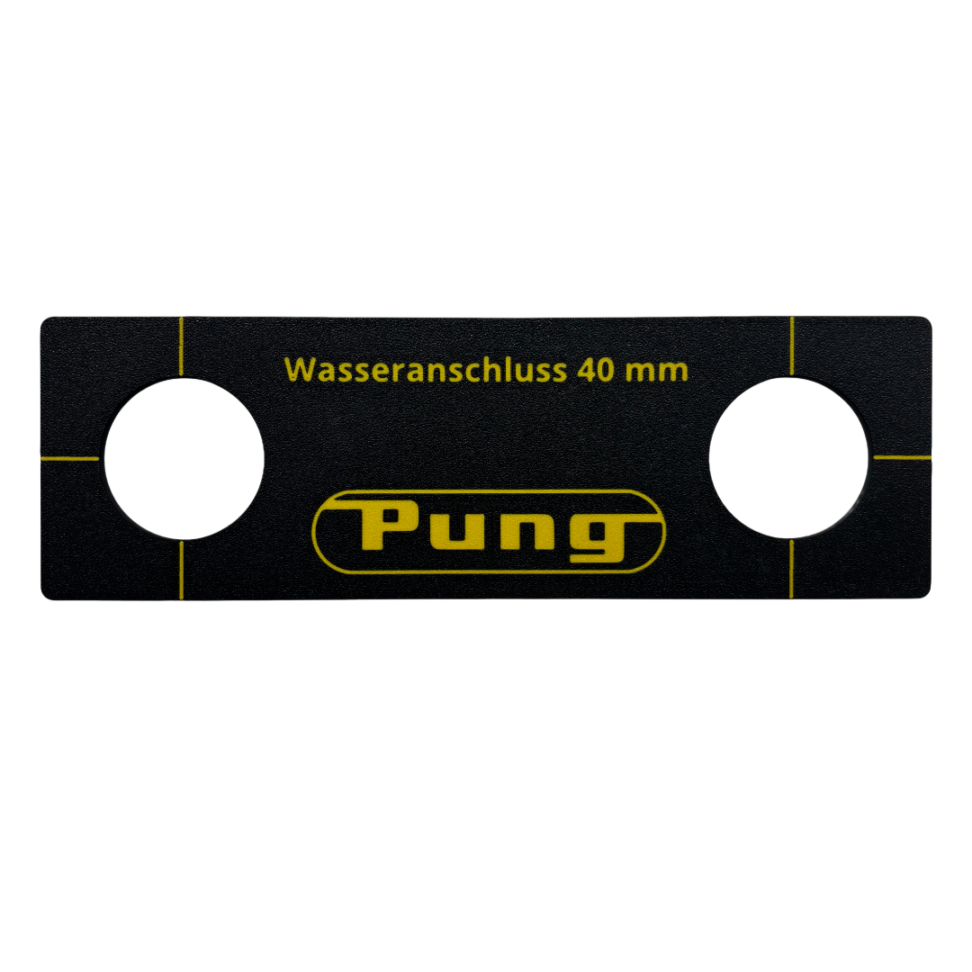 Bohrschablone für Wasseranschlüsse 40 mm | Sanitär Montagehilfe für Fliesen & Trockenbau | Exakte Ausrichtung | PETG schwarz | Pung