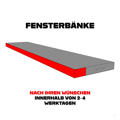 Fensterbank aus Naturstein, individuell maßgefertigt bei Pung Steinwerk in Bonn, mit polierter Oberfläche und präziser Verarbeitung. Lieferung innerhalb von 2–4 Werktagen.