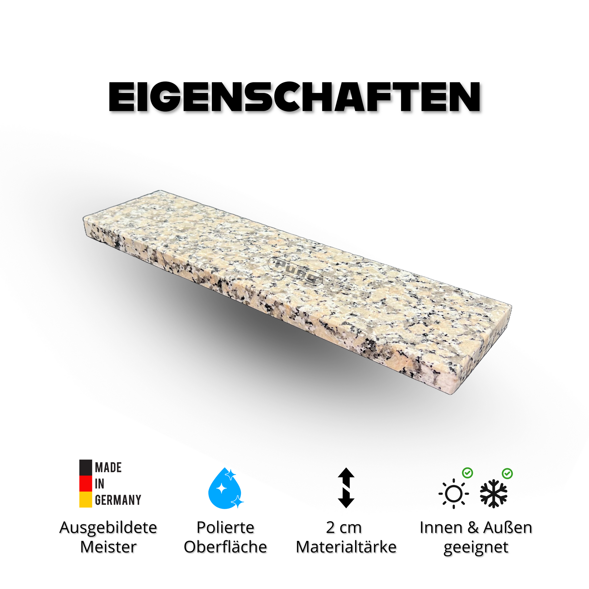 Fensterbank Olivia Grey poliert - 2 cm Stärke - Pung Steinwerk