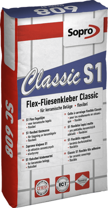 Zementärer Flex-Fliesenkleber C2 TE S1 – Sopro S1 Classic 20 kg Sack - Pung Steinwerk