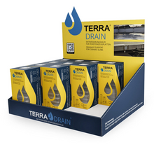 Terra Drain Entwässerungshilfe für Terrassenplatten – Set mit 320 Laschen + Kleber – Für lose Verlegung & offene Fugen – Passend für Feinsteinzeug-Platten - Pung Steinwerk